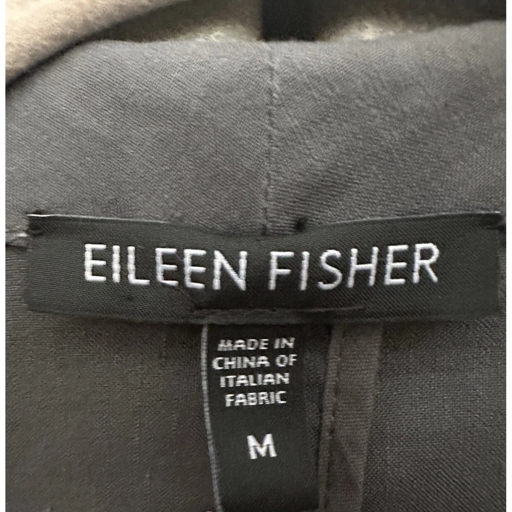 Eileen Fisher Gray Linen Blend Open Front Jacket Lagenlook Chic Workwear sz M - Picture 5 of 6